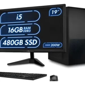 Cpu Completo Intel Core I5 16gb Ssd 480gb + Monitor + Kit 16 Gb